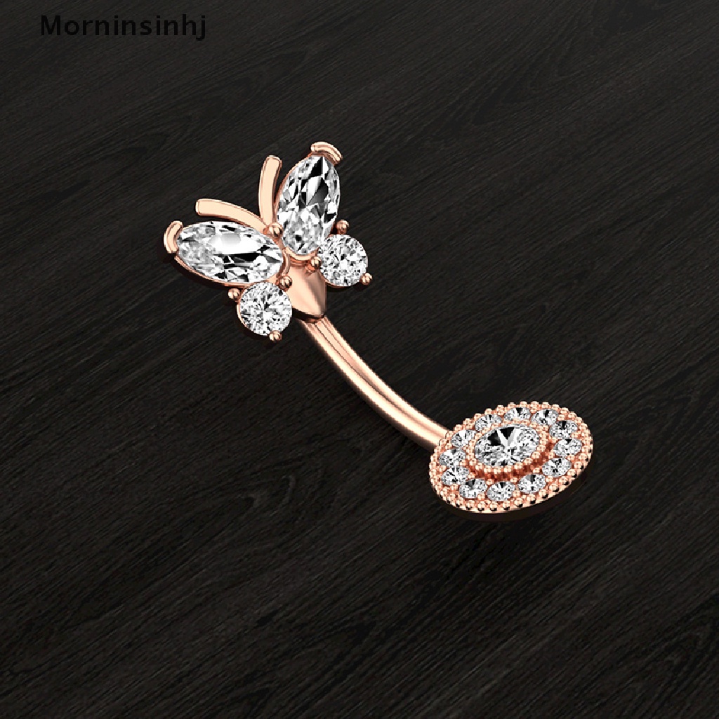 Mornin Kupu-Kupu Zirkon Fashion Pusar Perut Kancing Cincin Tindik Perut Perhiasan Tubuh id