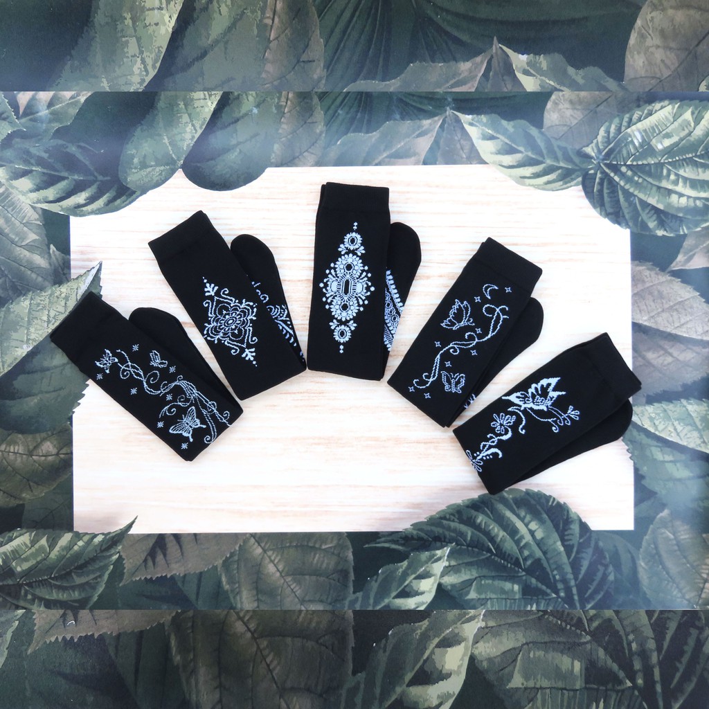 Kaboss Kaos Kaki Jempol Motif Henna Hitam