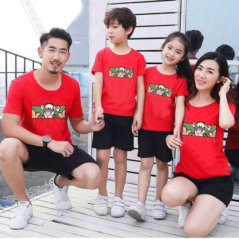 MYSTIQUE.ID-BAJU KAOS FAMILY GAMBAR MACAN T-SHIRT LUCU DAN AESTHETIC