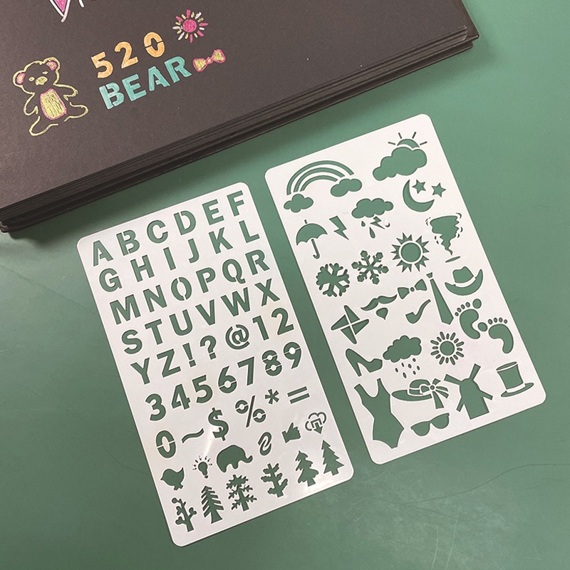 6pcs / Set Penggaris Template Gambar / Lukis Untuk Anak