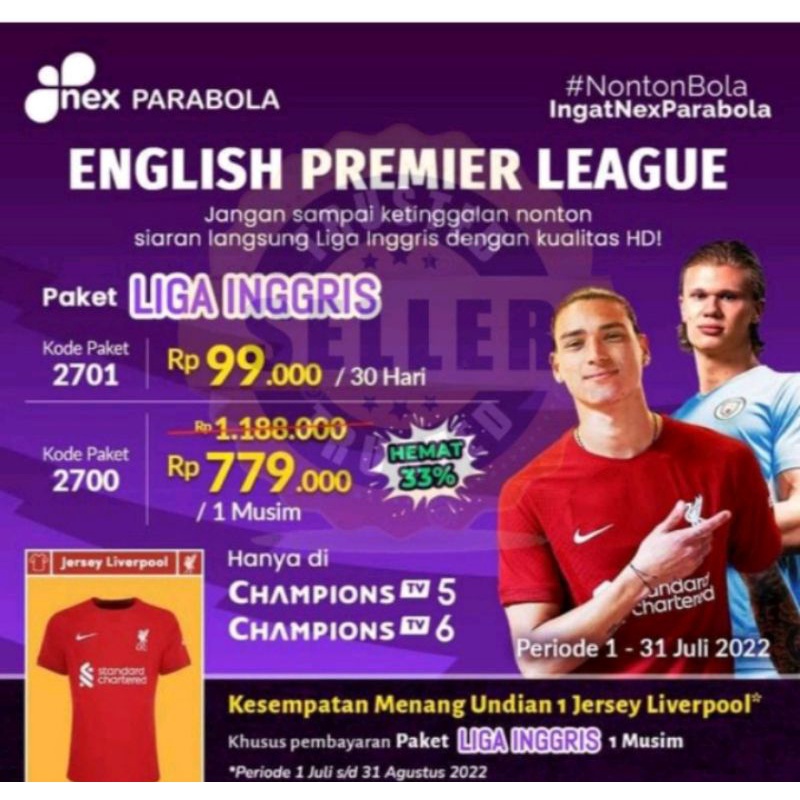 Nex parabola Liga inggris 30hari
