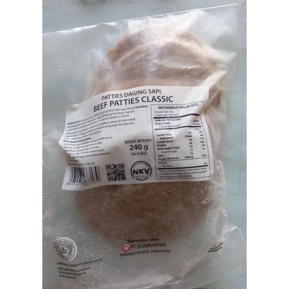 

Bernardi beef patties classic kemasan 240gr isi 6 pcs