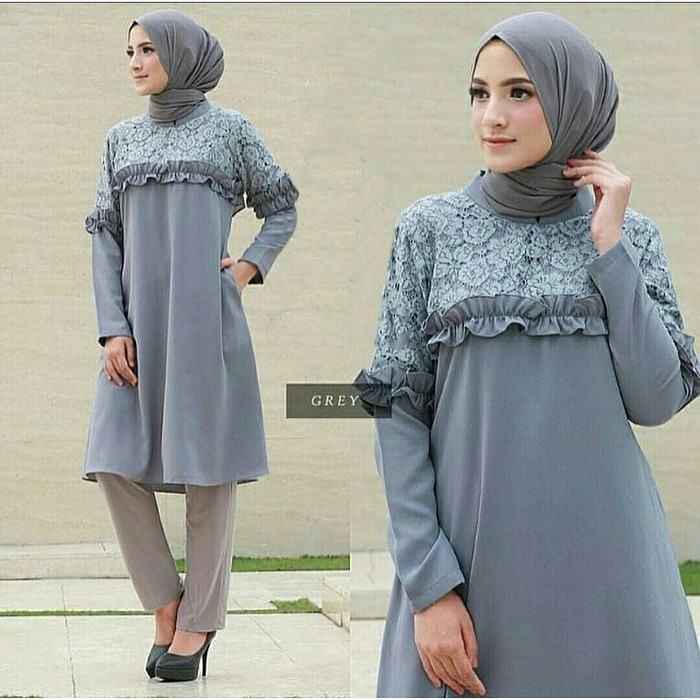 READY [tunik amira grey VE]Tunik Wanita baloteli grey