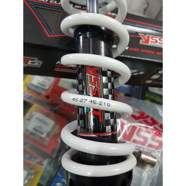 Shock YSS Hybrid DTG Mio/Vario/Beat 300mm White RACING ORIGINAL ORI