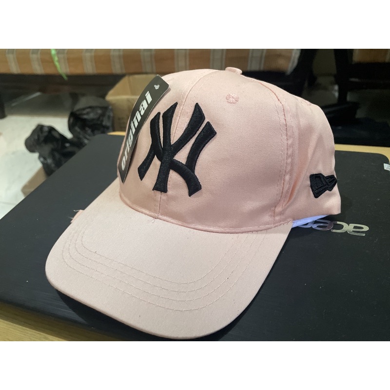 Topi NY New York Topi Baseball Pria Wanita-peach