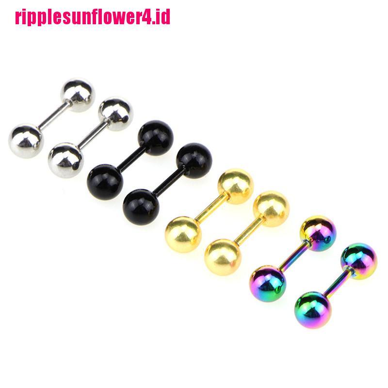 Anting Stud Tindik Tulang Rawan Bentuk Barbell Bahan Stainless Steel