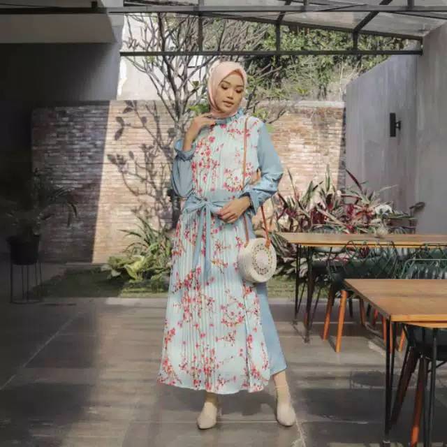 DRESS PLISKET MOTIF / GAMIS PLISKET BKK / DRESS PLISKET BANGKOK / MAXY PLISKET