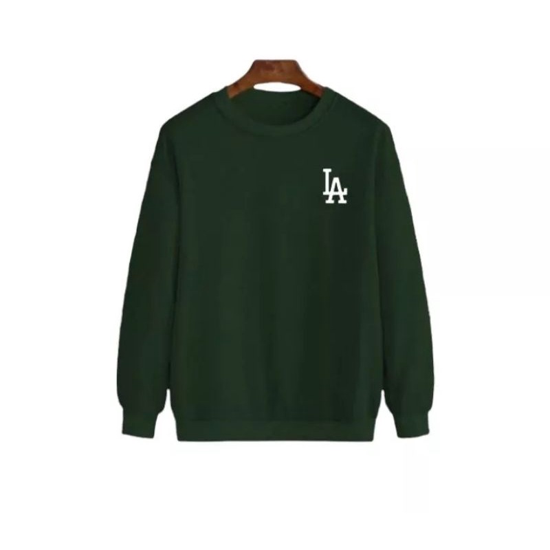 sweater crewneck polos logo L A terbaru basic real jumbo size 2XL-5XL pria wanita 100%