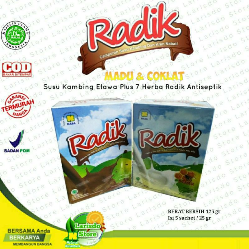 

SUSU RADIK KAMBING BUBUK GEMUK NASA RASA COKLAT DAN MADU