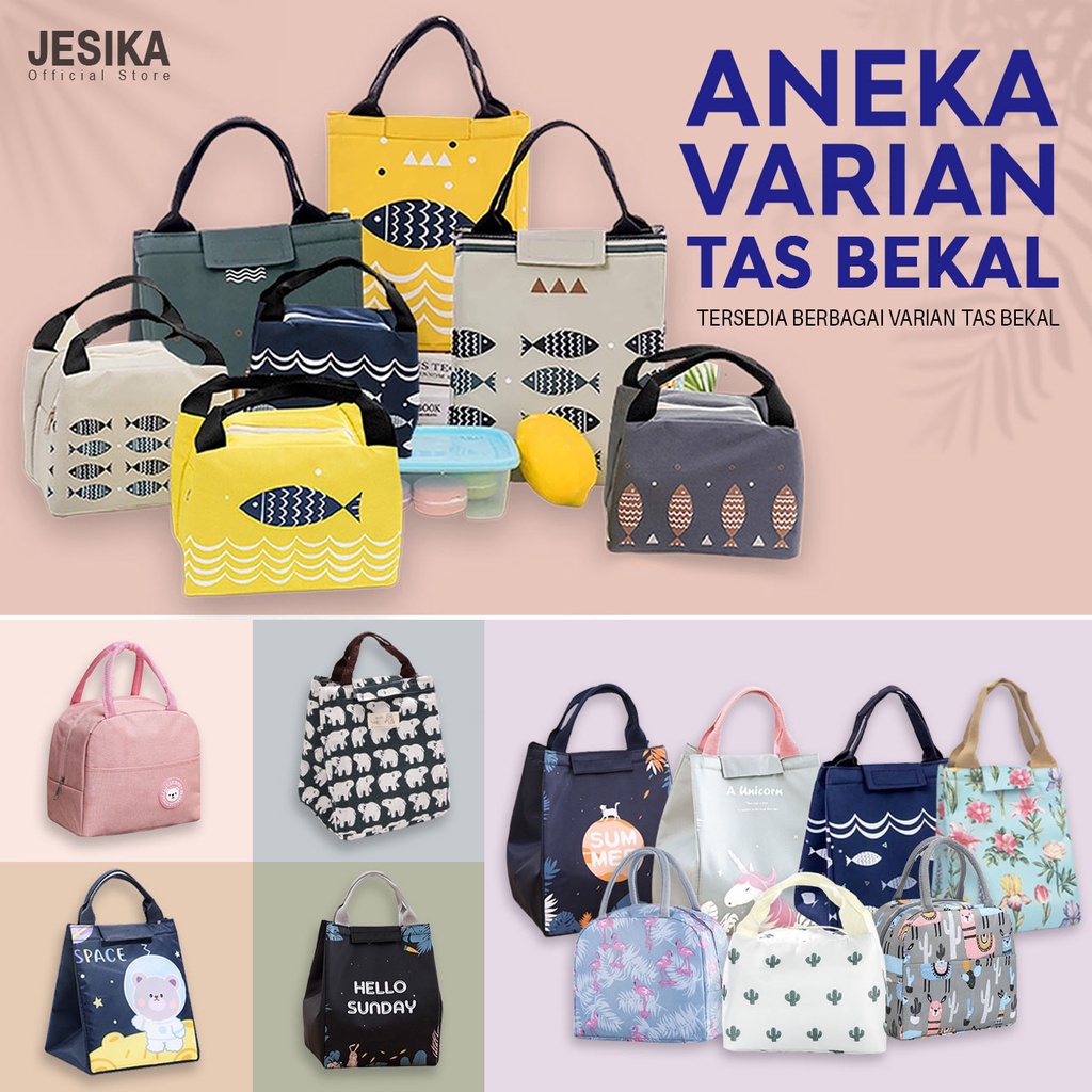 Tas bekal makanan lunch bag anak karakter lucu tahan panas ukuran besar kecil