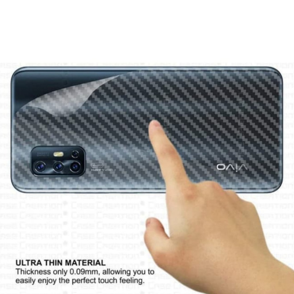 PROMO Paket 2 IN 1 Anti Gores Layar VIVO V19 Free Skin Carbon Pelindung Belakang Handphone Premium Quality