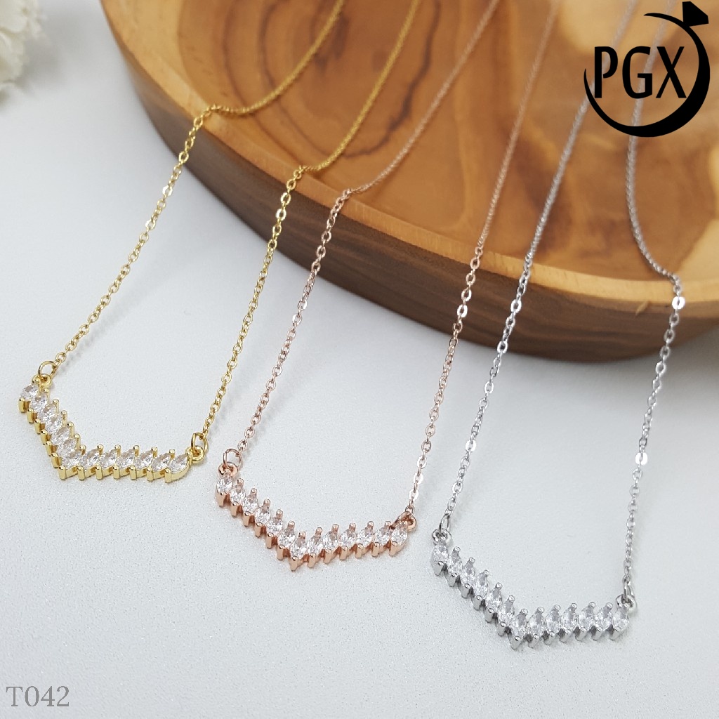 PGX Kalung Fuji Titanium Anti Karat Aksesoris Wanita T051