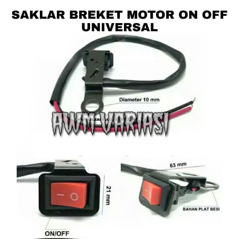 Saklar Brecket On Off Lampu Motor Universal Breket Besi