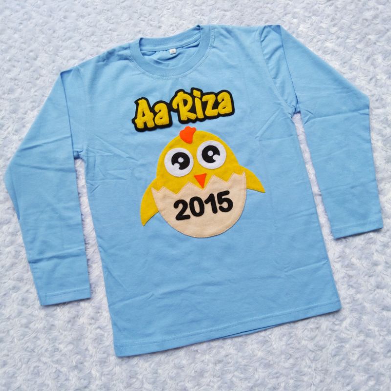 kaos flanel lengan panjang size 0 (estimasi 6-18bln)