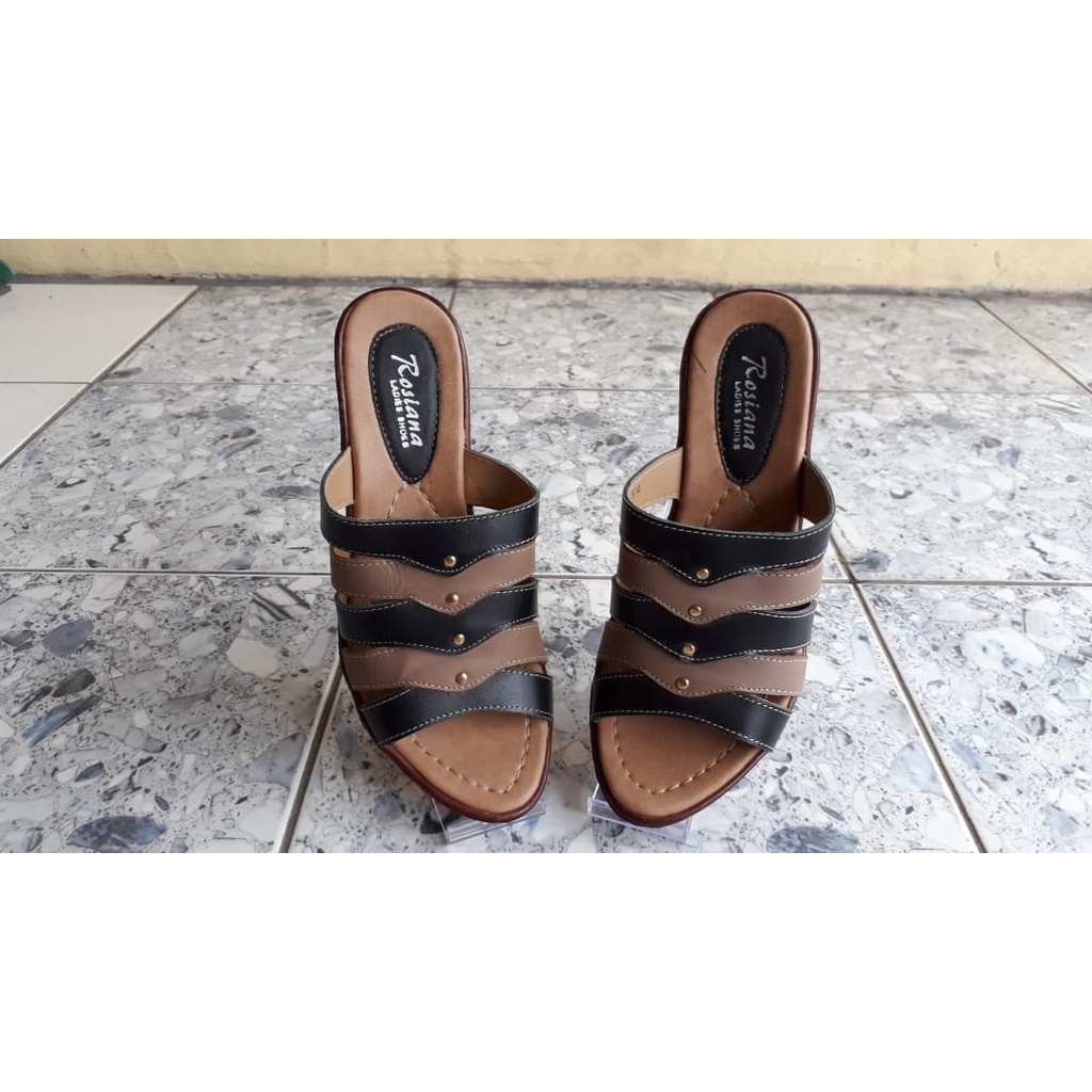 Sandal Kulit Asli Premium Sandal Wedges Wanita Cantik KL505