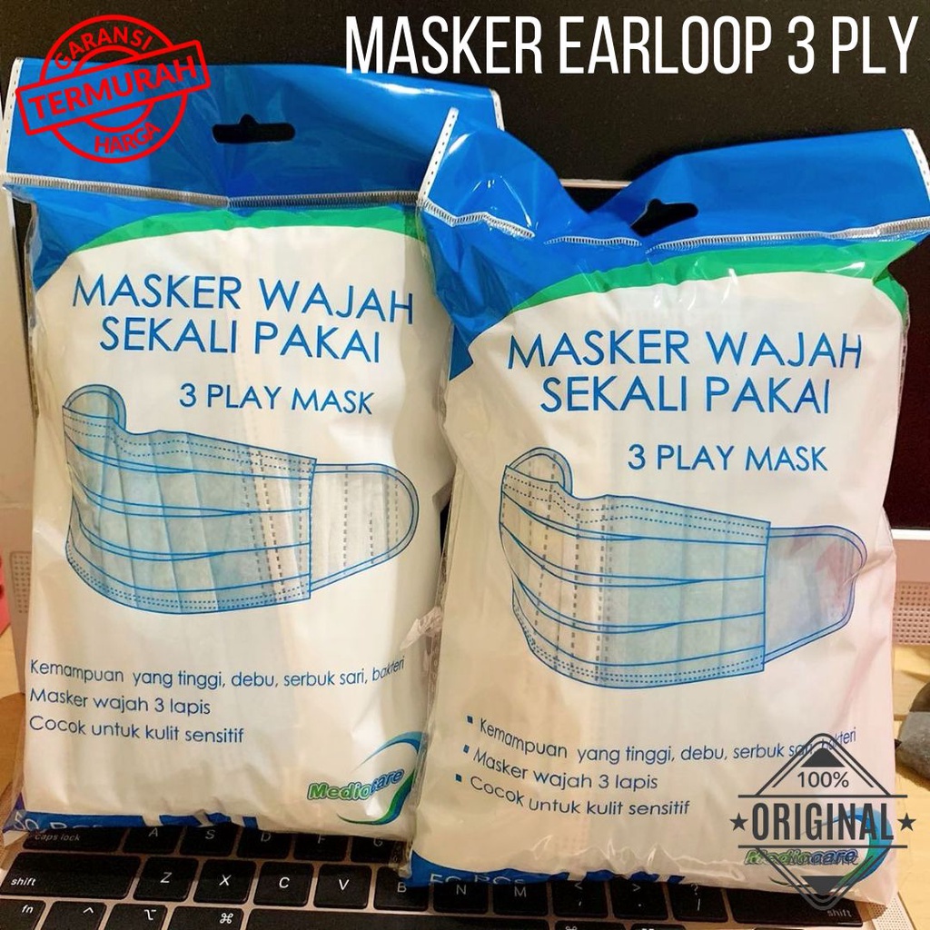 Jual MASKER PLY EARLOOP STERIL ISI PCS Shopee Indonesia