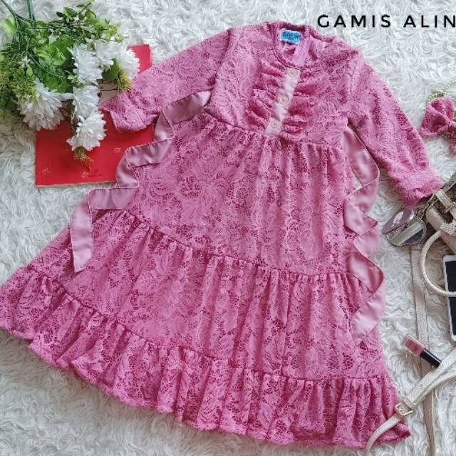 ALINEA KIDS DRESS TOYOBO MIX BRUKAT Gamis Anak Panjang Trendy Modern Kids Baju Panjang Stelan 2021