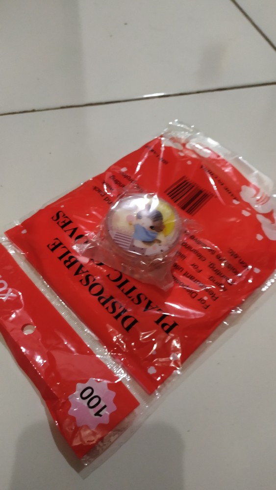 Sarung Tangan Kemasan Plastik Isi 100 Pcs Disposable Plastic Gloves.