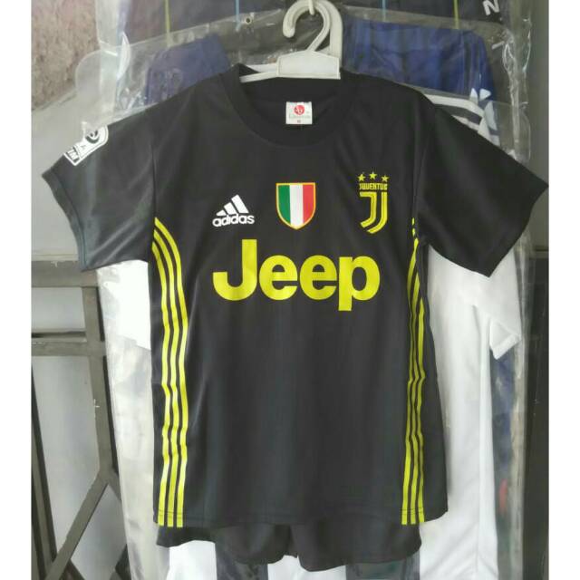 Jersey kaos  baju bola  stelan anak  juventus  hitam new 