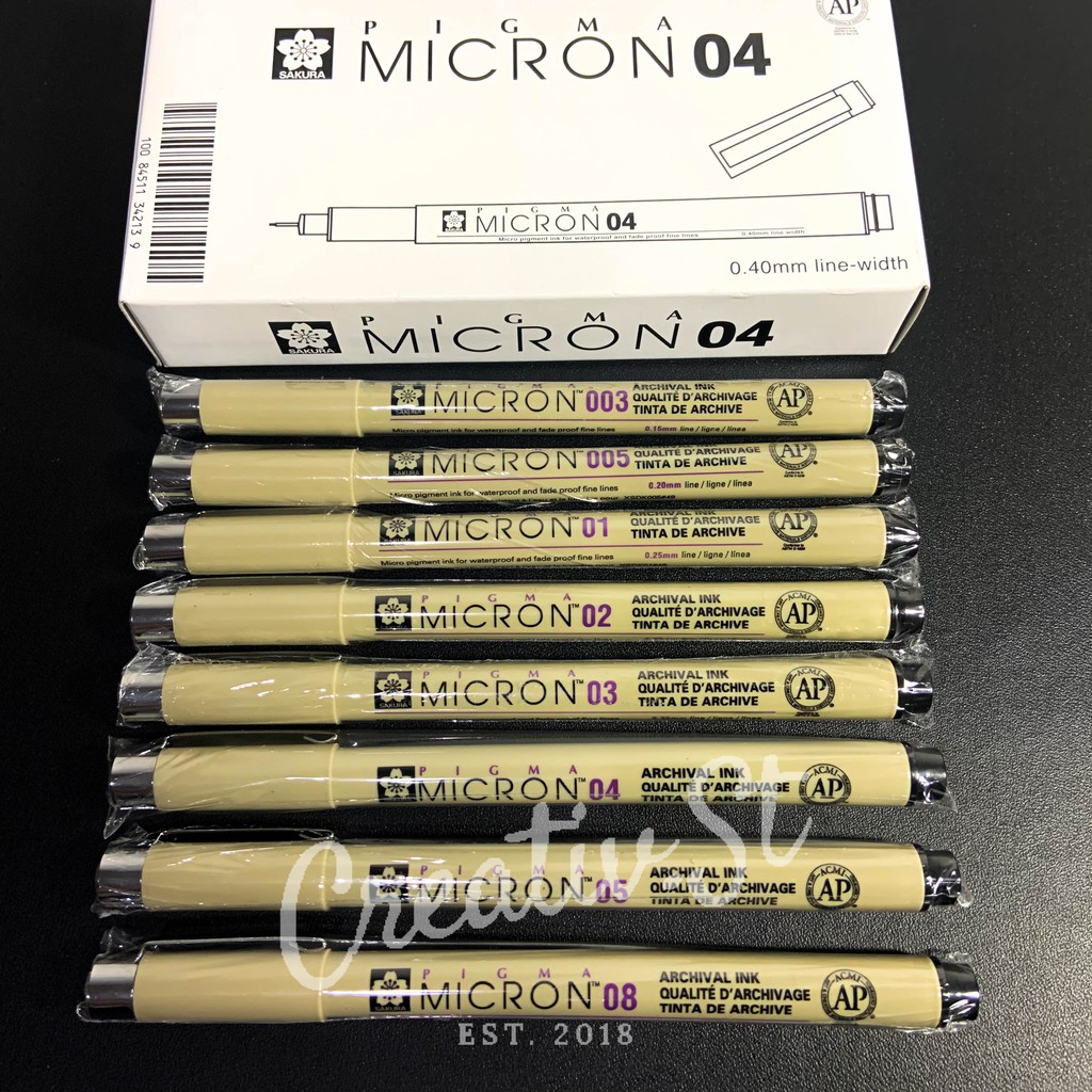

HJK Sakura Pigma Micron Drawing Pen 003 005 01 02 03 04 05 08 10 Pn Brush Spidol Kaligrafi