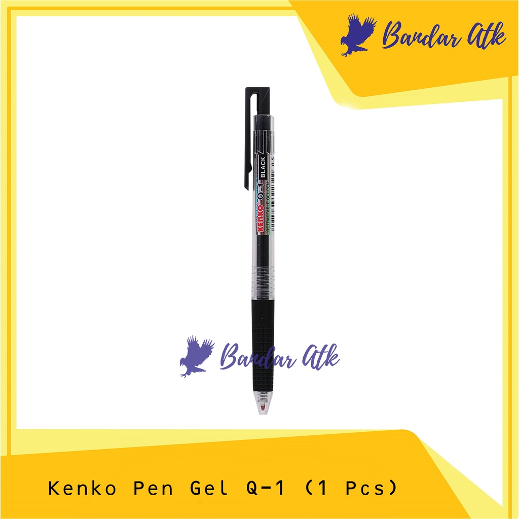 

KENKO Pen Gel Q-1 Retractable Pulpen Pena Ballpoint - Hitam [1 PCS]