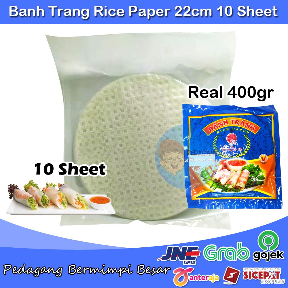 Banh Trang Rice Paper 22cm isi 10 Sheet | Kulit Lumpia Vietnam/repack10sheet