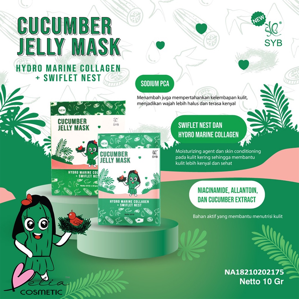 ❤ BELIA ❤ SYB Jelly Mask Series | Blueberry | DNA Salmon | Mugwort | Watermelon | Cucumber | Masker | BPOM