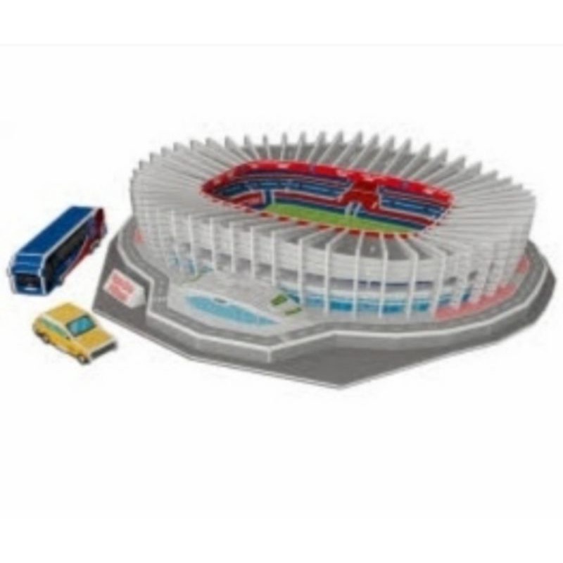 Miniatur Stadion Sepakbola 3D Puzzle Klub Eropa / Mini Replica Football Stadium European Club / Puzzle Stadion Bola Camp Nou Santiago Bernabeu Old Trafford Anfield Stamford Bridge Emirates Stadium Parc des Princes Allianze Arena San Siro Guiseppe Meazza