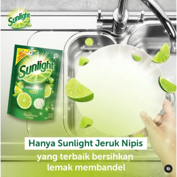 ORIGINAL Sunlight Lime Sabun Cuci Piring Jeruk Nipis 650ml / Sunlight Pencuci Piring / HELLOMARTID