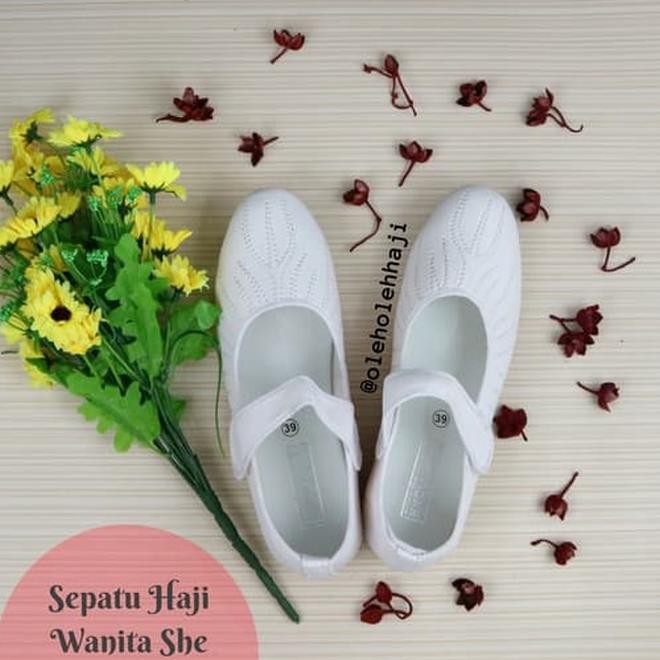 Top Seller..!! Sepatu Wanita Haji Umroh She/Sepatu Wanita Putih - Putih, 39