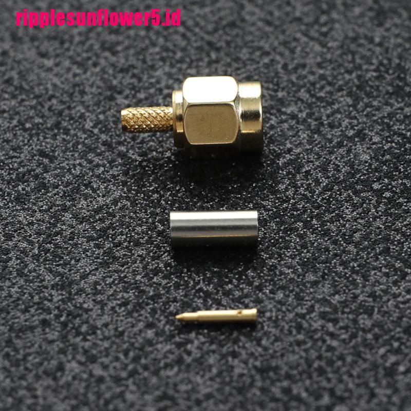 10pcs Kabel Konektor RF Male SMA Male Plug crimp Untuk RG174 RG316 RG178 RG179