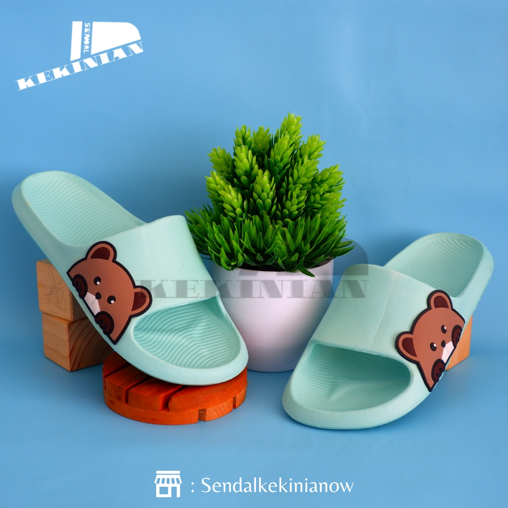 Sendal Slop Korean Style Kids Collection/ Sandal Slop Panda/ Sendal slop panda