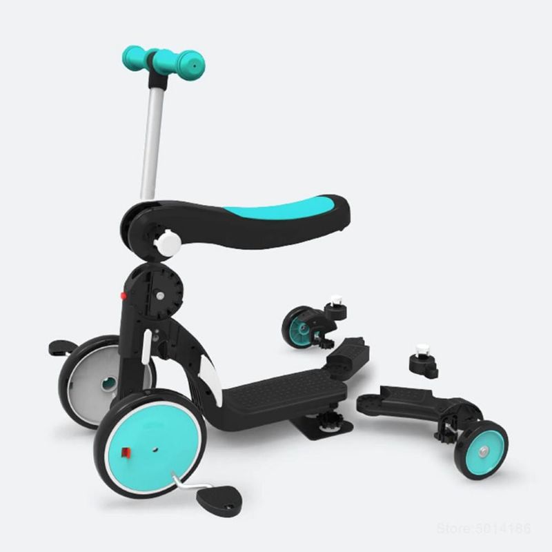 BEBEHOO 5 in 1 Balance Bike Scooter Sepeda Roda Tiga Anak - DGN5-2 - Black Blue