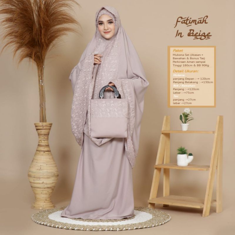 Mukena fatimah khadijah bordir Tas bordir Katun premium