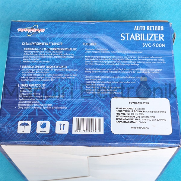 Stabilizer Toyosaki 500 Watt SVC-500N 500w (Listrik Stabil 220V) - Stavol 500Watt 500W