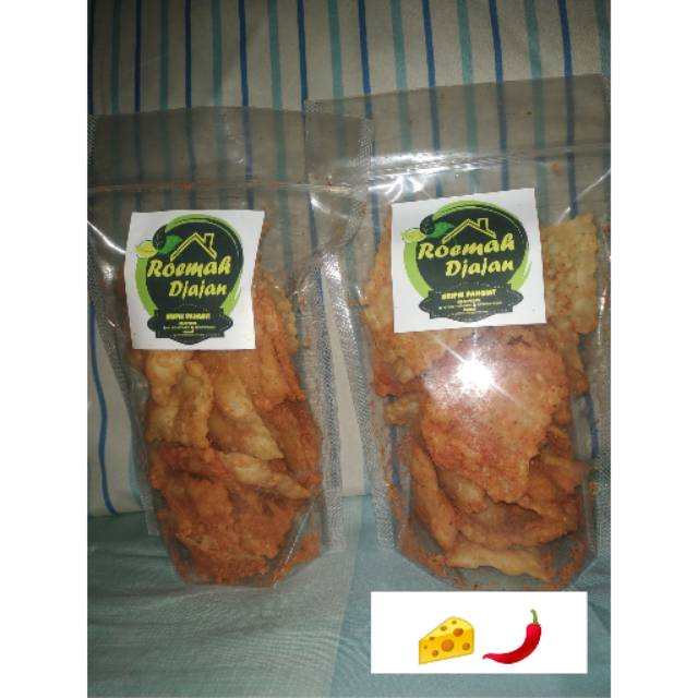 

Keripik pangsit rasa keju pedas