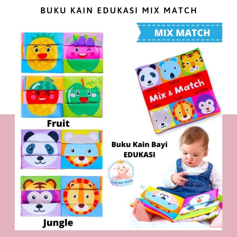 Mainan Soft Book Buku Edukasi Bayi Anak Mix Match Face