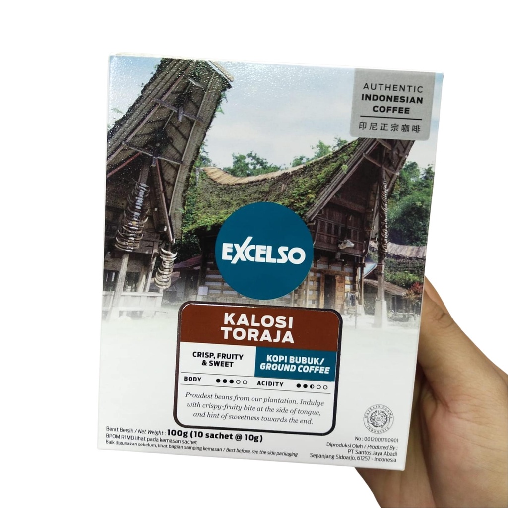 

Kopi Excelso Kalosi Toraja isi 10 sachet @10gr Bubuk Coffee Crisp Fruity Sweet