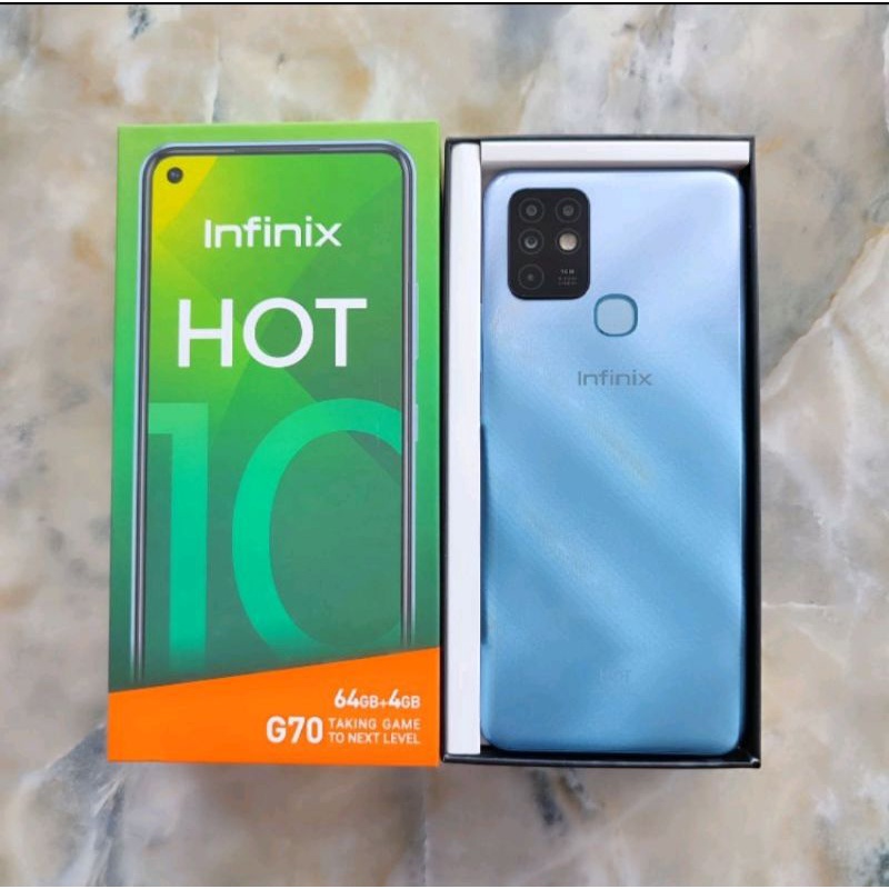 Infinix Hot 10 ram 4 internal 64 Gb seken mulus