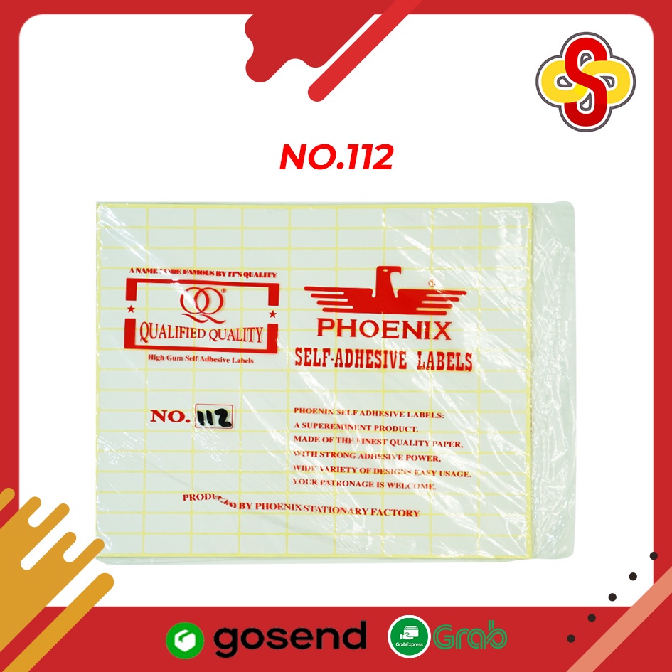 Stiker Label Harga Undangan Nama Phoenix No 112