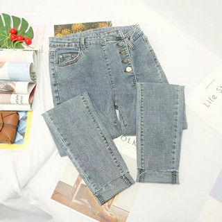  Celana  Jeans  Wanita  Jeans  Highwaist Pocket Kancing  