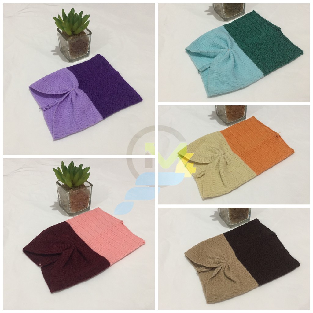 CIPUT BANDANA RAJUT KERUT 2 WARNA inner hijab inner rajut