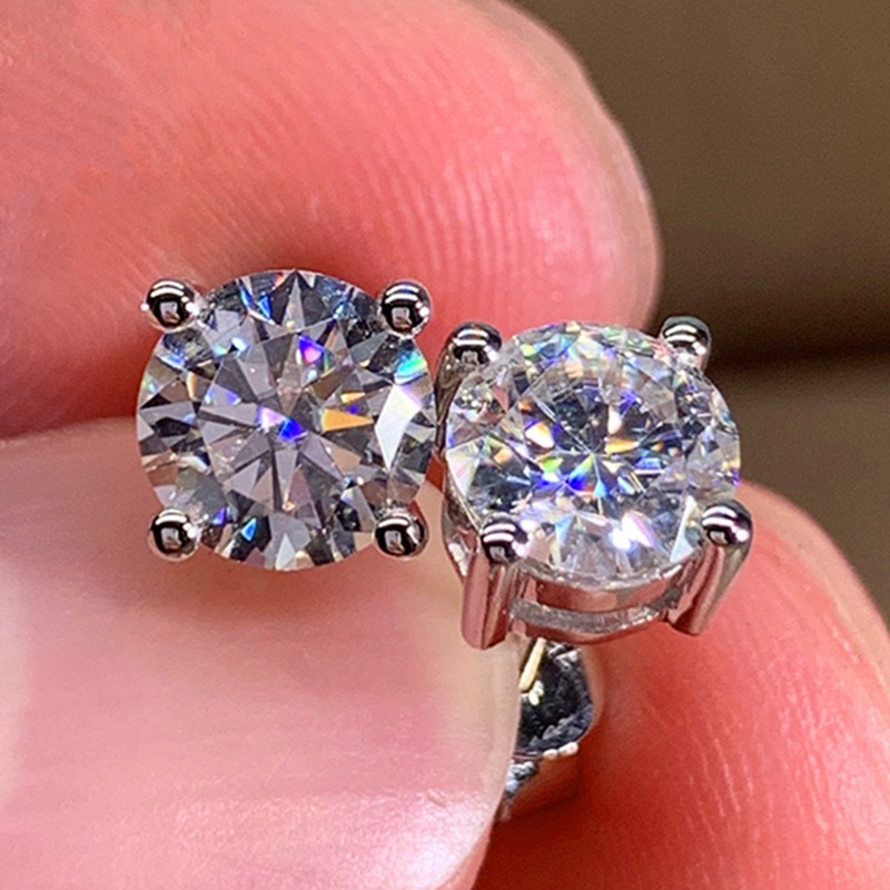 Classic 4 Claws Cubic Zirconia Women Earrings Crystal CZ Stone Minimalist Ear Stud Luxury Wedding Eternity Jewelry