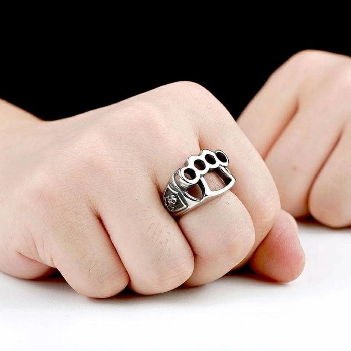 ORIGINAL knuckle skull ring / cincin tengkorak import stainless steel 316L 887