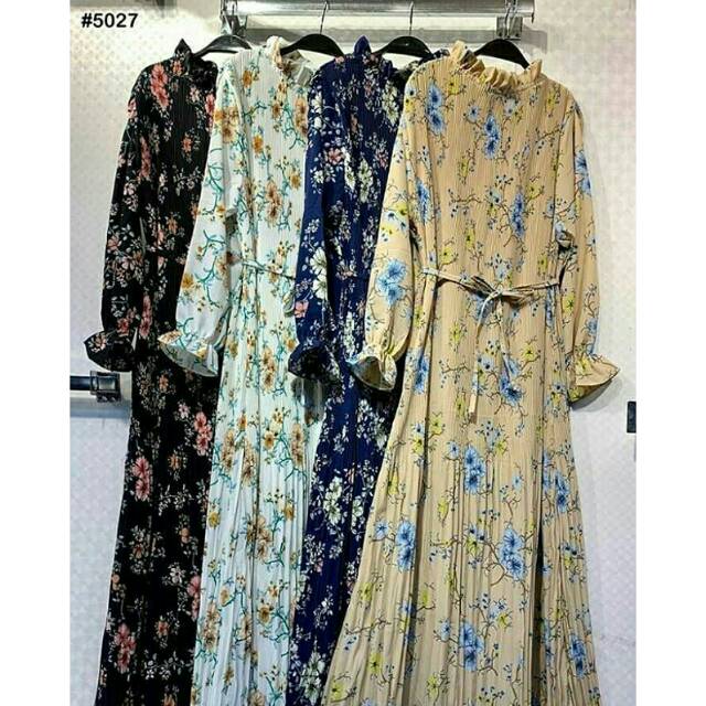 FLOWER PLISKET DRESS