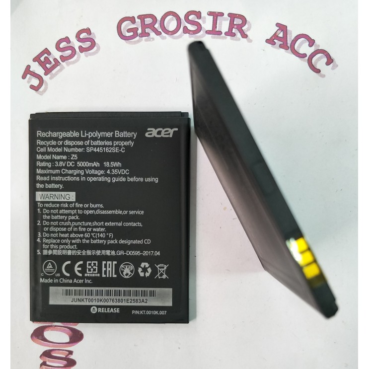 Baterai Battery Double Power ACER BAT-A10 Z5duo Z500 Z150 SP445162SE-C - Hitam