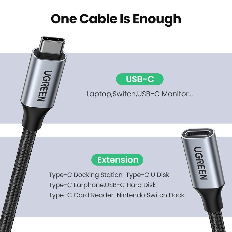 UGREEN Kabel Extension Type-C 3.1 Gen 2 Male to female Fast Charging