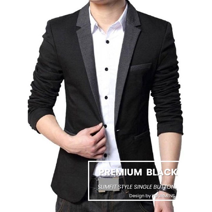 BLAZER PRIA SLIMFIT PREMIUM BLACK NEW EDITION SUIT BEST QUALITY DESIGN NIKAYU ORIGINAL HIGH TWIST