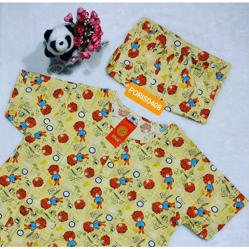 Baju Tidur HOKI Katun celana 3/4 wanita (clock)