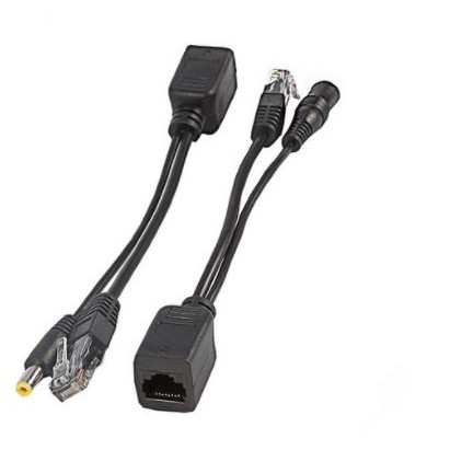 POE SPLITTER INJECTOR ADAPTER CABLE 1 SET FOR IP CAM CCTV - KABEL POE RJ45 LAN DC 5.5X2.1MM